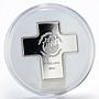 Liberia 10 dollars Karol Wojtyla cross crystal gilded silver proof coin 2005