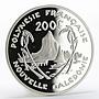 French Polynesia 200 franc Moorea Island silver proof coin 2002