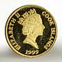 Cook Islands 10 dollars Solar Eclipse proof gold coin 1999