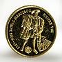 Falkland Islands 2 pounds King Henry VIII proof gold coin 1997