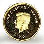 Liberia 25 dollars John F. Kennedy 1917-1963 gold coin 2000