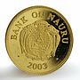 Nauru 10 dollars Anniversary of Euro proof gold coin 2003