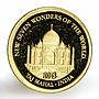 Solomon Islands 10 dollars Taj Mahal - India proof gold coin 2007