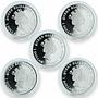 Tuvalu set of 5 coins Great River Journeys proof silver 2010