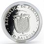 Panama 20 balboas Vasco Nunez de Balboa silver coin 1984