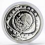 Mexico 5 pesos Animal Jaguar Sculpture proof silver coin 1998