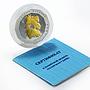 Ghana 5 cedis Goldfish symbol of luck gilded proof silver coin 2013