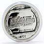 Mexico 5 pesos Stone carving representation of Crocodile proof silver coin 1993