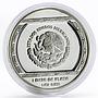 Mexico 5 pesos Stone carving representation of Crocodile proof silver coin 1993