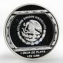 Mexico 5 pesos Stone carving representation of Crocodile proof silver coin 1993
