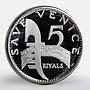 Ajman 5 riyals Save Venice Rashid proof silver coin 1971