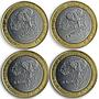CAR Set of 5 coins of 4500 francs, Pope, Ioannes Paulus II 2007