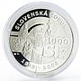 Slovenia 1000 sk Farewell To The Slovak Koruna proof silver coin 2008