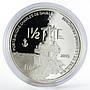 France 1 1/2 euro Porte-Avions Charles De Gaulle Ship silver proof coin 2000