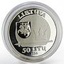 Lithuania 50 litu The King Mindaugas silver proof coin 1996