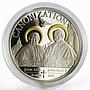 Tanzania 1000 shillings Canonization of Popes gilded silver proof coin 2014