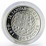 Denmark 500 kroner 40th Anniversary Queen Margrethe II silver proof coin 2012