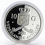 Netherlands 10 gulden Cosimo de Medici gilded proof silver coin 2001