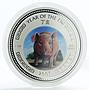 Cambodia 3000 riels Lunar Year Series - Year of the Pig proof silver coin 2007