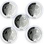 Rwanda 500 francs set of 5 coins The Big Five of Africa silver proof coin 2010