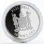 Fiji 10 dollars Year of the Snake Opal silver proof coin 2013