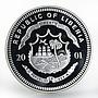 Liberia 20 dollars Year of the Snake silver proof coin 2001