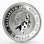 Niue 1 dollar Year of the Rat Successful colored silver proof coin 2008