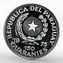 Paraguay 150 guaranies Parliament Building silver proof coin 1975