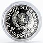 Paraguay 150 guaranies Mujer Sentada Cultura Teotihuacana silver proof coin 1973