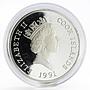 Cook Island 100 dollars Endangered Wildlife Elephant silver proof coin 1991