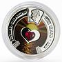 Niue 1 dollar Sea of Love Pigeons Heart silver colored zircon 2010