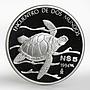 Mexico 5 pesos Pacific Ridley Sea Turtle proof silver coin 1994