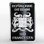 Benin 1000 francs Russian Knight colored silver coin 2015