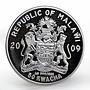 Malawi 50 kwacha Happy New Year and Merry Christmas crystal gilded silver 2009