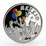 Niue 1 dollar Cartoon Characters Reksio colored proof silver coin 2011