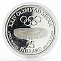 American Samoa 25 dollars XXIV Olympiad Seul Stadium proof silver coin 1988