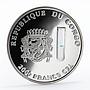 Congo 2000 francs Elements of Life Cheetah DNA Fial proof silver coin 2014