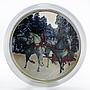 Tokelau 1 dollar Russian Troika Horses colored silver proof coin 2014