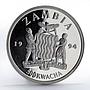 Zambia 500 kwacha Women's Rights proof silver coin 1994