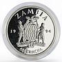 Zambia 500 kwacha Women's Rights proof silver coin 1994