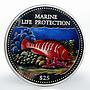 Cook Islands 25 dollars Marine Life Multicolor Fish colored proof silver 2000