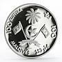 Maldives 100 rufiyaa Grand Mosque and Islamic Centre proof silver coin 1984