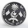 Maldives 100 rufiyaa Grand Mosque and Islamic Centre proof silver coin 1984