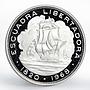 Chile 10 pesos Escuadra Libertadora Ship proof silver coin 1968