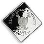 Cameroon 1500 francs Rhinoceros Noir Animal proof silver coin 2010