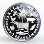 Tonga 2 pa'anga FAO 60th Birthday Animals and Grains proof silver coin 1978