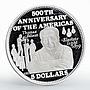 Bahamas 5 dollars Thomas Edison Electric Light proof silver coin 1992