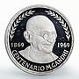 Equatorial Guinea 75 pesetas Centenary Mahatma Gandhi proof silver coin 1970