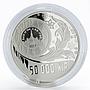 Laos 50000 kip Year of the Rooster gilded proof silver coin 2017