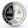 Turkmenistan 10 manat  20 years of Independence Monument proof silver coin 2011